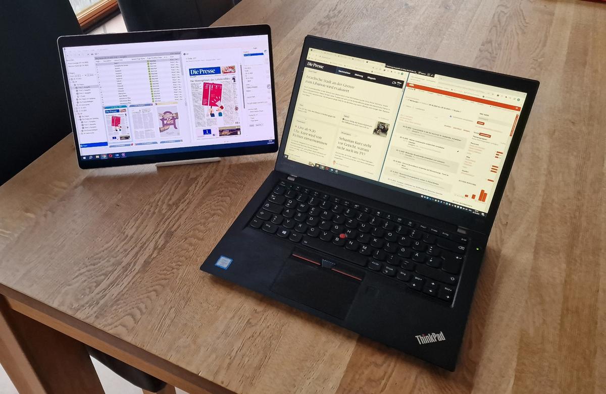 Im Einsatz als Zweitbildschirm für den Laptop