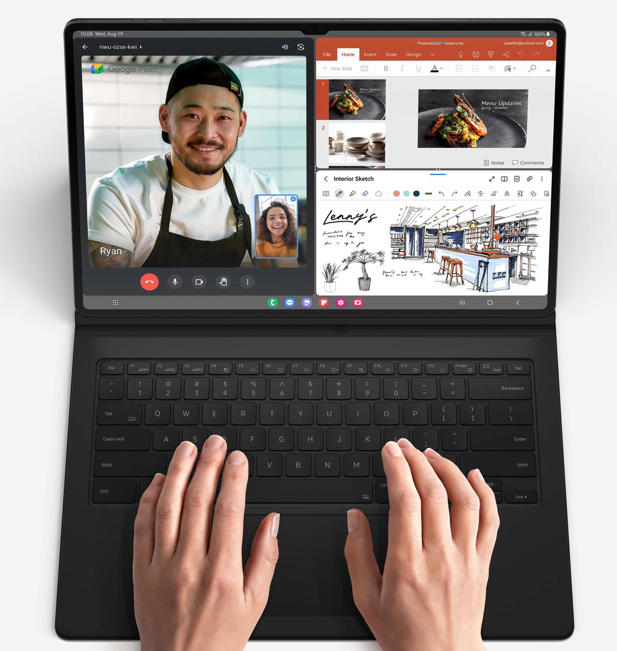 Mit dem Book Cover Keyboard von Samsung im Multitask-Einsatz als Laptop-Ersatz